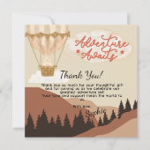 Oh Boy, Adventure Awaits, Hot Air Balloon Square Dankeskarte (Vorderseite)