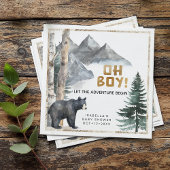 Oh Boy Adventure Begin | Bear & Birch Baby Dusche Serviette