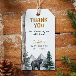 Oh Boy Adventure Begin | Woodland Bear Baby Dusche Geschenkanhänger