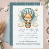 Oh Boy Adventure beginnt Fox in Hot Air Ballon Einladung