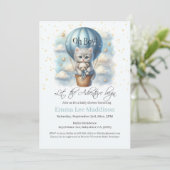 Oh Boy Adventure erwartet Kitten in Hot Air Ballon Einladung (Stehend Vorderseite)