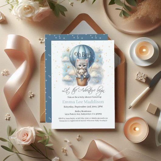 Oh Boy Adventure erwartet Kitten in Hot Air Ballon Einladung