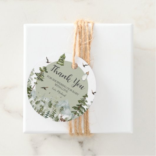 Oh Boy Adventure Pine Forest Baby Dusche Geschenkanhänger (Beispiel)