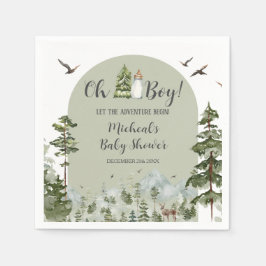 Oh Boy Adventure Pine Forest Baby Shooting Paper Serviette