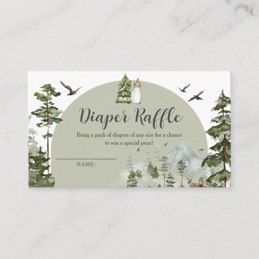 Oh Boy Adventure Pine Forest Diaper Raffle Begleitkarte (Vorderseite)