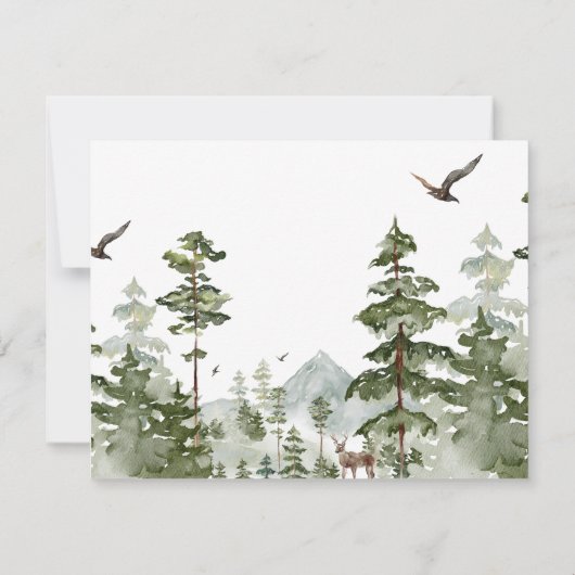 Oh Boy Adventure Pine Forest Weihnachtsdusche Dankeskarte (Rückseite)