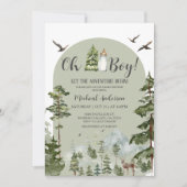 Oh Boy Adventure Pine Forest Weihnachtsdusche Einladung (Vorderseite)