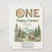 Oh Boy Adventure Woodland Bear Baby Shower Einladung (Vorderseite)