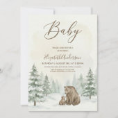 Oh Boy Adventure Woodland Bear Baby Shower Einladung (Vorderseite)