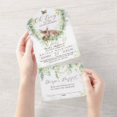 Oh Boy Adventure Woodland Greenerity Baby Shower All In One Einladung (Abreißen)