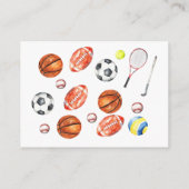 Oh Boy ALL STAR SPORT Baby Shower Books For Baby Begleitkarte (Rückseite)