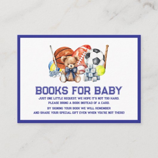 Oh Boy ALL STAR SPORT Baby Shower Books For Baby Begleitkarte (Vorderseite)