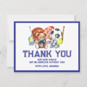 Oh Boy ALL STAR SPORT Baby Shower Dankeskarte (Vorderseite)