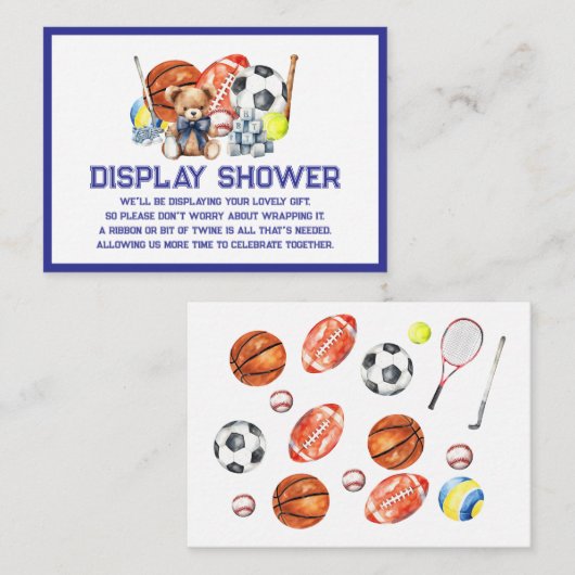 Oh Boy ALL STAR SPORT Baby Shower Display Shower Begleitkarte (Vorne/Hinten)