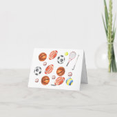 Oh Boy ALL STAR SPORT Baby Shower Folded Dankeskarte (Rückseite)