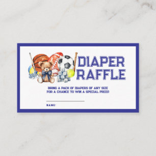 Oh Boy ALL STAR SPORT Babyparty-Windel-Raffel Begleitkarte