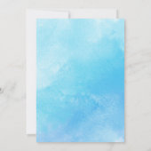 Oh Boy Baby Blue Balloon Eucalyptus Babydusche Einladung (Rückseite)