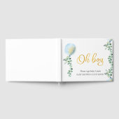 Oh Boy Baby Blue Balloon Eucalyptus Babydusche Gästebuch (Voll)