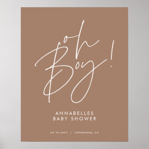 Oh Boy Baby Dusche Drehbuch modern braun elegant Poster