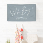 Oh Boy Baby Dusche Drehbuch moderne Baby Blue eleg Banner (Insitu)