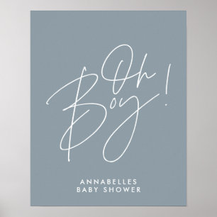 Oh Boy Baby Dusche Drehbuch moderne Baby Blue eleg Poster