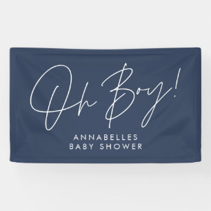 Oh Boy Baby Dusche Drehbuch moderne marineblaue el Banner