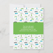 Oh, Boy Baby Dusche Einladung, blau, grün Einladung (Rückseite)