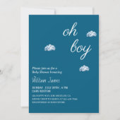 Oh Boy Baby Dusche - Niedliches Cloud Design Einladung (Vorderseite)