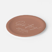 Oh boy Baby Dusche Terracotta Pappteller (Schrägansicht)