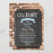 OH BOY Baby Dusche Wood Winter Sprinkle laden Einladung (Vorne/Hinten)