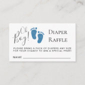 Oh, Boy Baby Feet Diaper Raffle Baby Dusche Begleitkarte (Vorderseite)