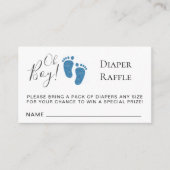 Oh, Boy Baby Feet Diaper Raffle Baby Dusche Begleitkarte (Vorderseite)