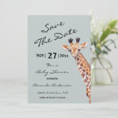 Oh Boy Baby Giraffe Baby Dusche Save The Date (Stehend Vorderseite)