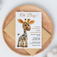 Oh Boy Baby Giraffe Niedlich Boy Baby Shower