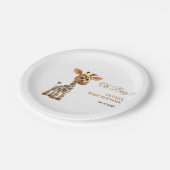 Oh Boy Baby Giraffe Niedlich Boy Baby Shower Pappteller (Schrägansicht)