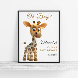 Oh Boy Baby Giraffe Niedliche Baby-Dusche Willkomm Poster