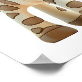 Oh Boy Baby Giraffe Niedliche Baby-Dusche Willkomm Poster (Ecke)