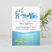 Oh Boy Baby shark Einladung (Stehend Vorderseite)