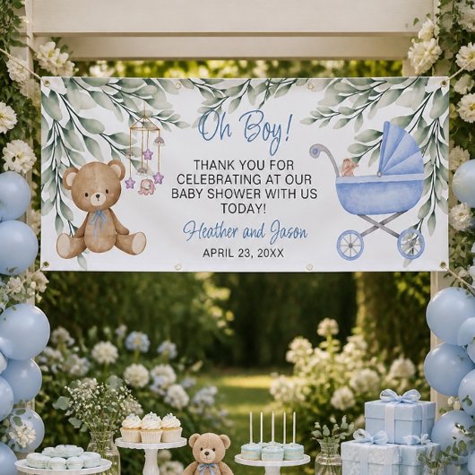 Oh, Boy Baby Shooter Background Banner