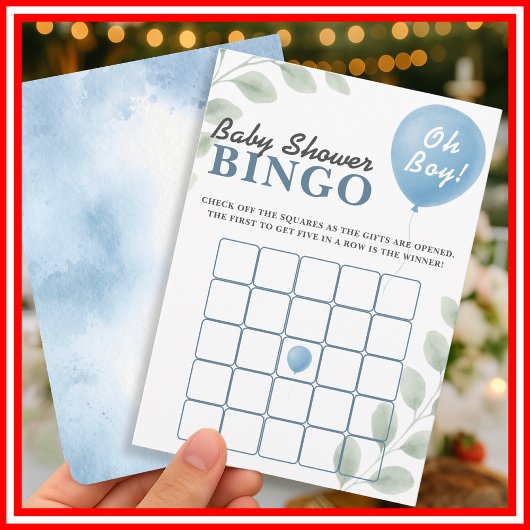 Oh Boy Baby Shower | Bingo Karten