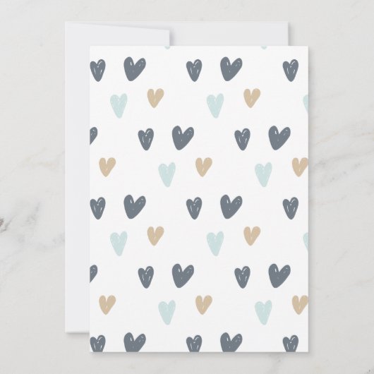 Oh Boy Baby Shower Blue Boho Rainbow Einladung (Rückseite)