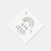 Oh Boy Baby Shower Blue Boho Rainbow Napkins Serviette (Ecke)