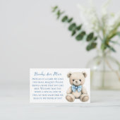 Oh Boy Baby Shower Book Request Card Begleitkarte (Stehend Vorderseite)