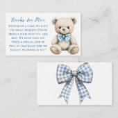 Oh Boy Baby Shower Book Request Card Begleitkarte (Vorne/Hinten)