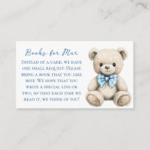 Oh Boy Baby Shower Book Request Card