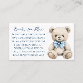 Oh Boy Baby Shower Book Request Card Begleitkarte