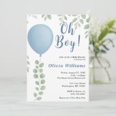 Oh Boy Baby Shower Einladung (Stehend Vorderseite)