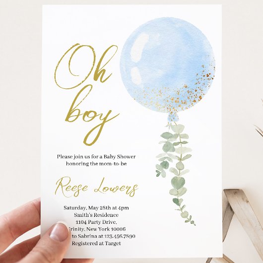 Oh Boy Baby Shower Einladung