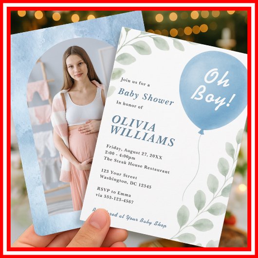 Oh Boy Baby Shower Einladung