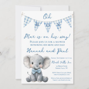 Oh Boy Baby Shower Einladung mit Buchwunsch